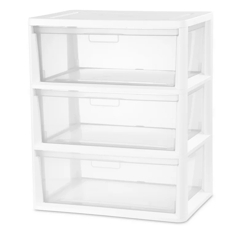 Sterilite Wide 3 Drawer Tower White - Walmart.com | Walmart (US)