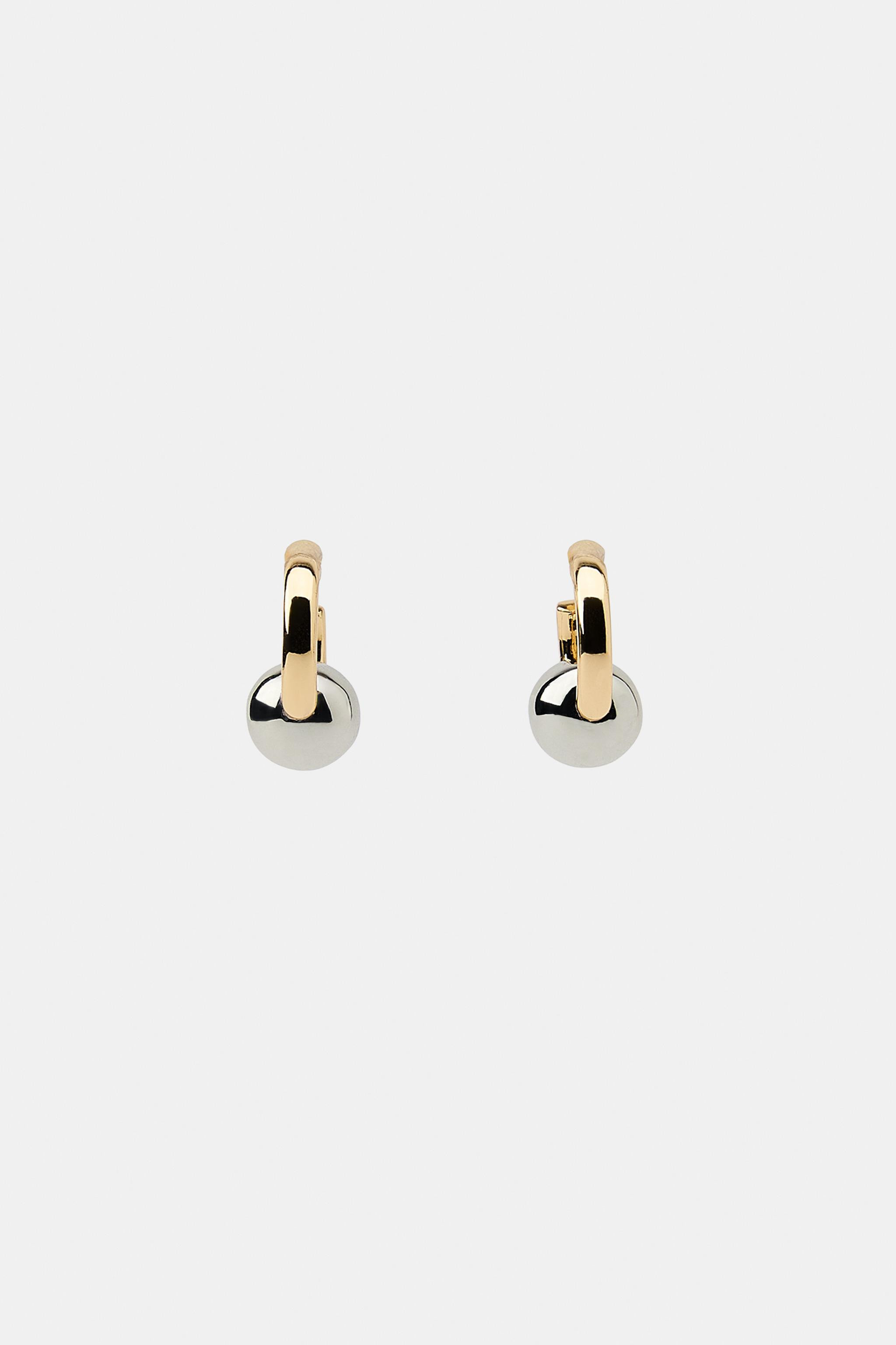 COMBINATION BALL HOOP EARRINGS | Zara US