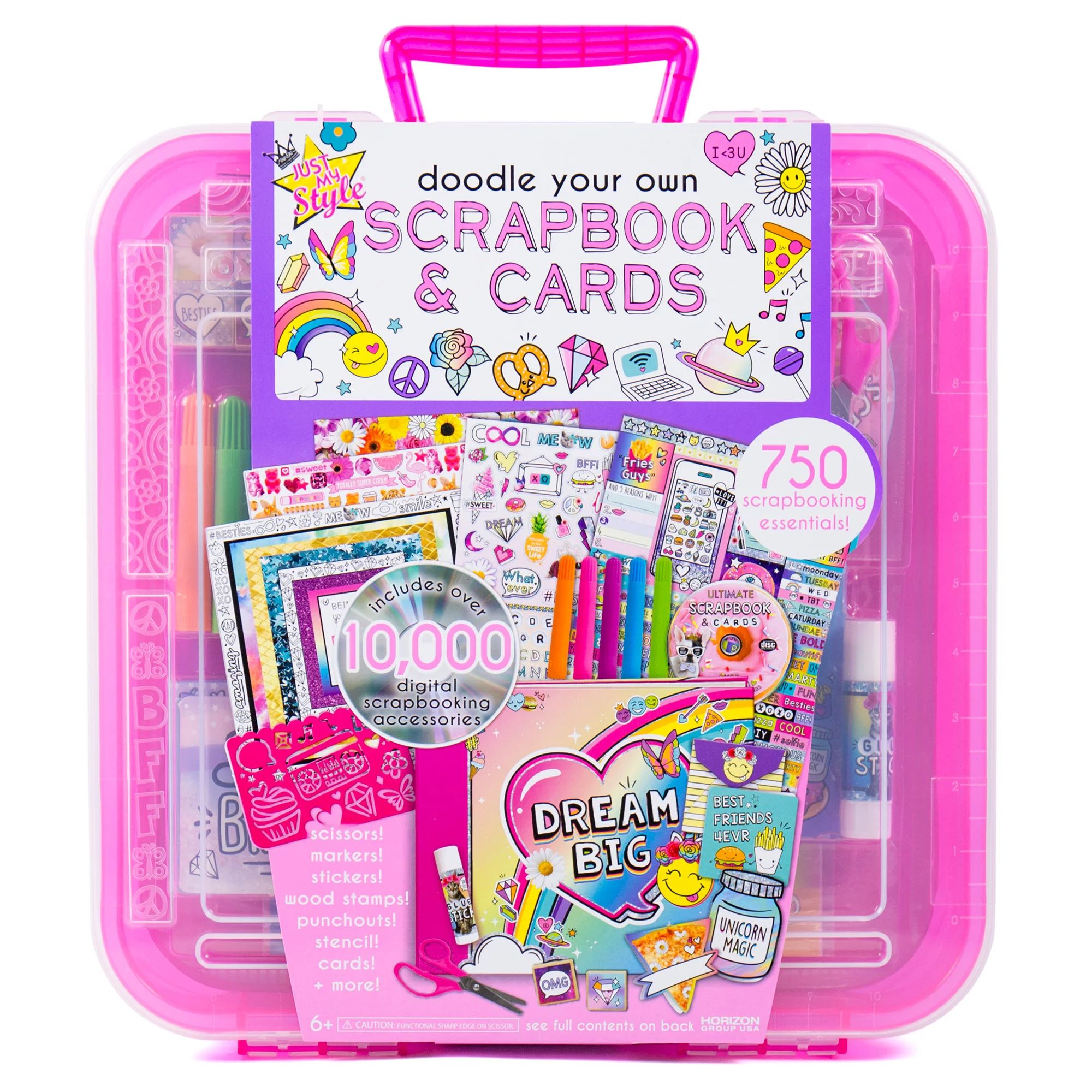 Just My Style Doodle Your Own Scrapbook & Cards, Arts & Crafts Kit, 6+ - Walmart.com | Walmart (US)