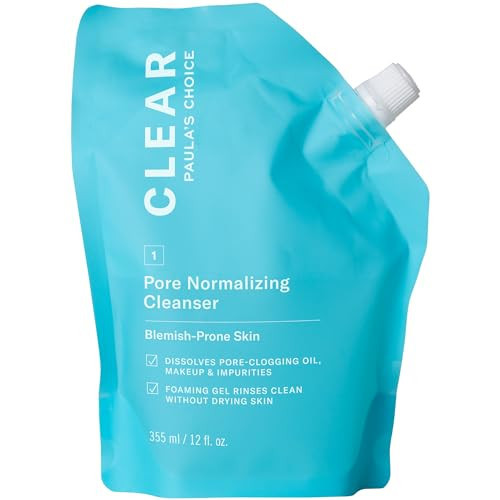 Paula's Choice CLEAR Pore Normalizing Cleanser Refill Pouch, Salicylic Acid Daily Face Wash for Acne, Blackheads, Large Pores & Redness, 12 Fl Oz | Amazon (US)