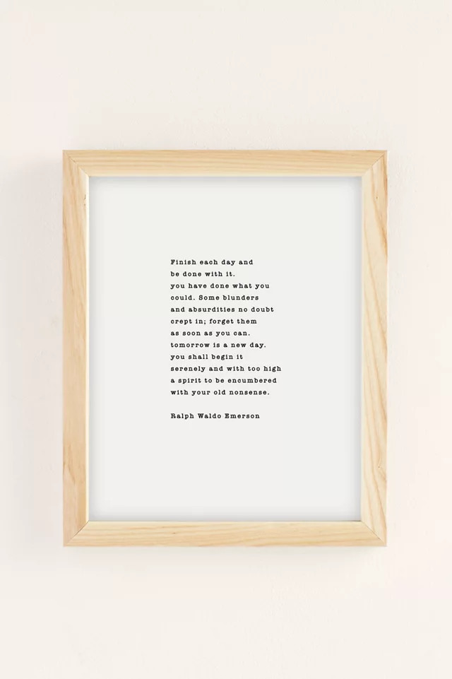 socoart Ralph Waldo Emerson Finish Each Day Art Print | Urban Outfitters (US and RoW)