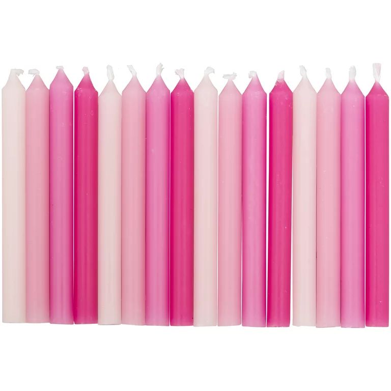 Great Value Pink Ombre Birthday Candles, 16-Count - Walmart.com | Walmart (US)