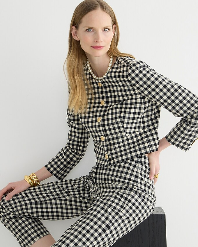 Louisa lady jacket in gingham stretch Italian wool blend | J. Crew US