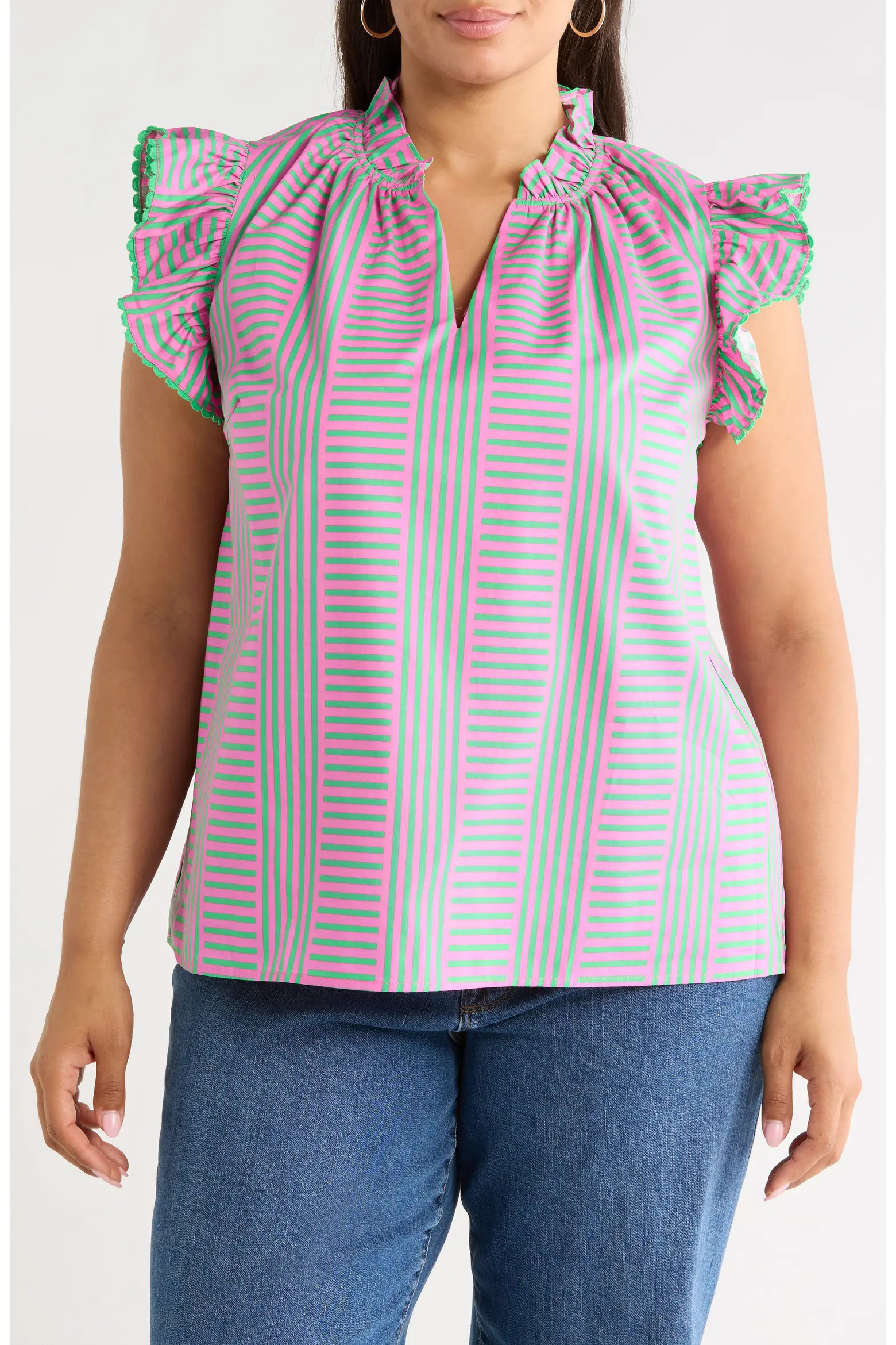 Valda Stripe Ruffle Top (Women) | Nordstrom | Nordstrom