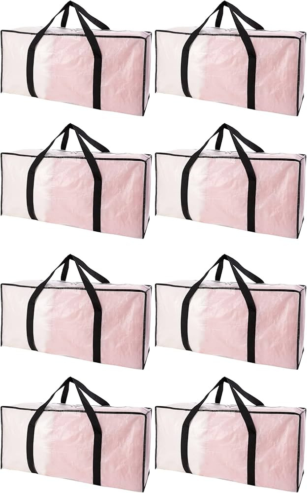 PANDA JOYS Extra Large Moving Bags with Zippers & Carrying Handles, Heavy-Duty Storage Tote for S... | Amazon (US)