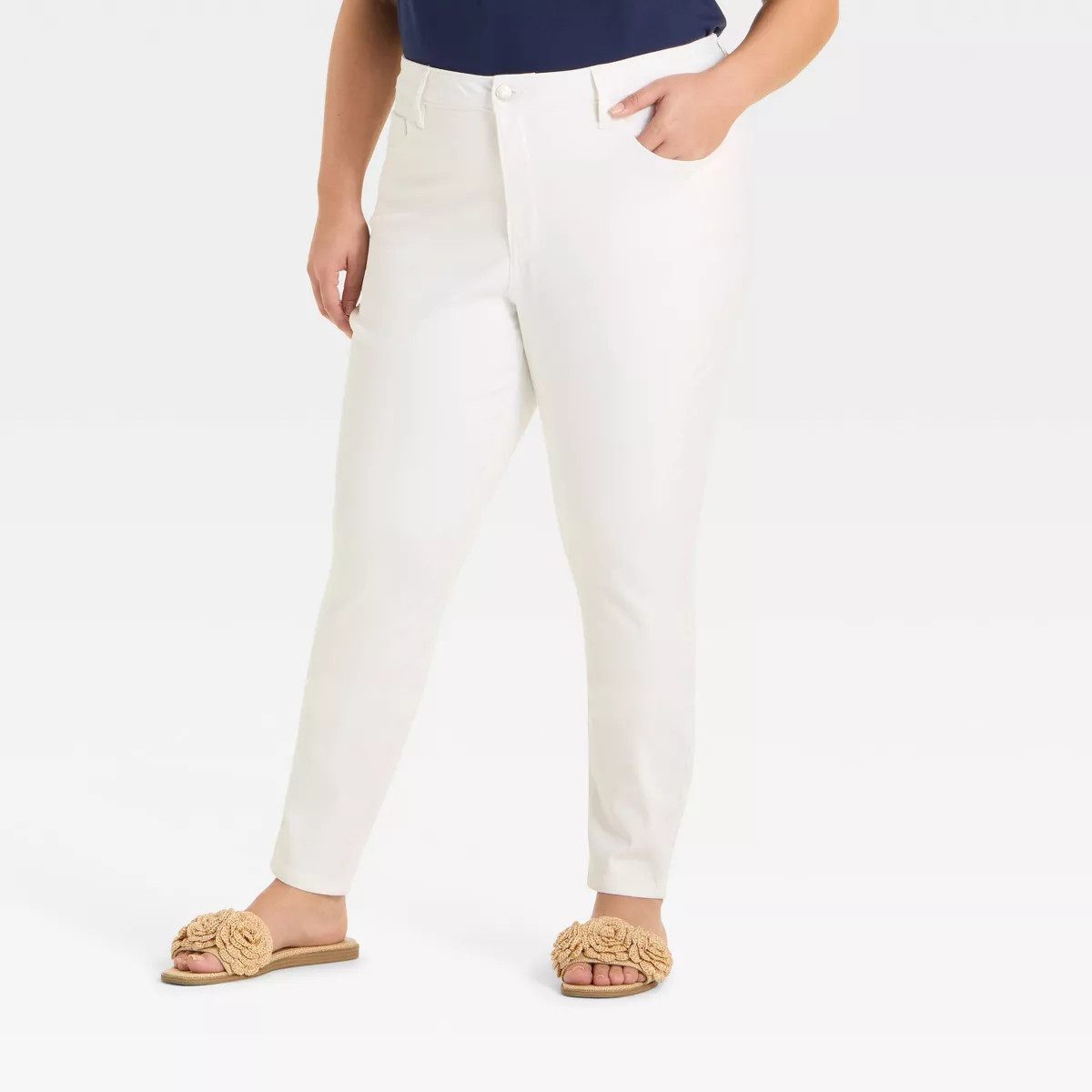 Women's High-Rise Skinny Jeans - Ava & Viv™ White 18 | Target