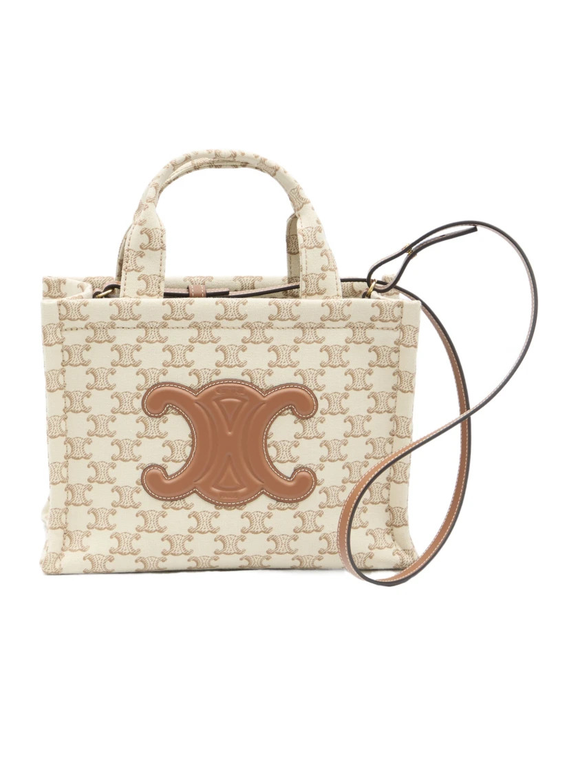 small cabas thais IN TEXTILE WITH TRIOMPHE CANVAS PRINT AND CALFSKIN | Senser US