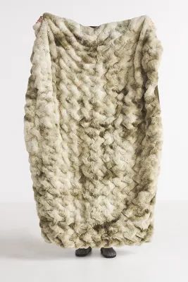 Luxe Dyed Faux Fur Throw Blanket | Anthropologie (US)