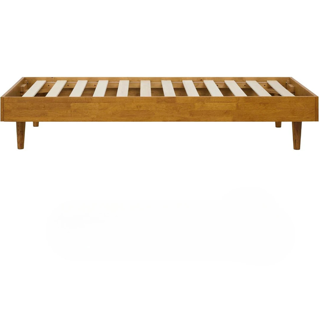 Slickblue Mid-Century Modern Platform Bed Frame with Floating Style Low Profile Bedroom Use - Light Wood - King/ Queen/ Twin Sizes Rubber one_size | Lowe's
