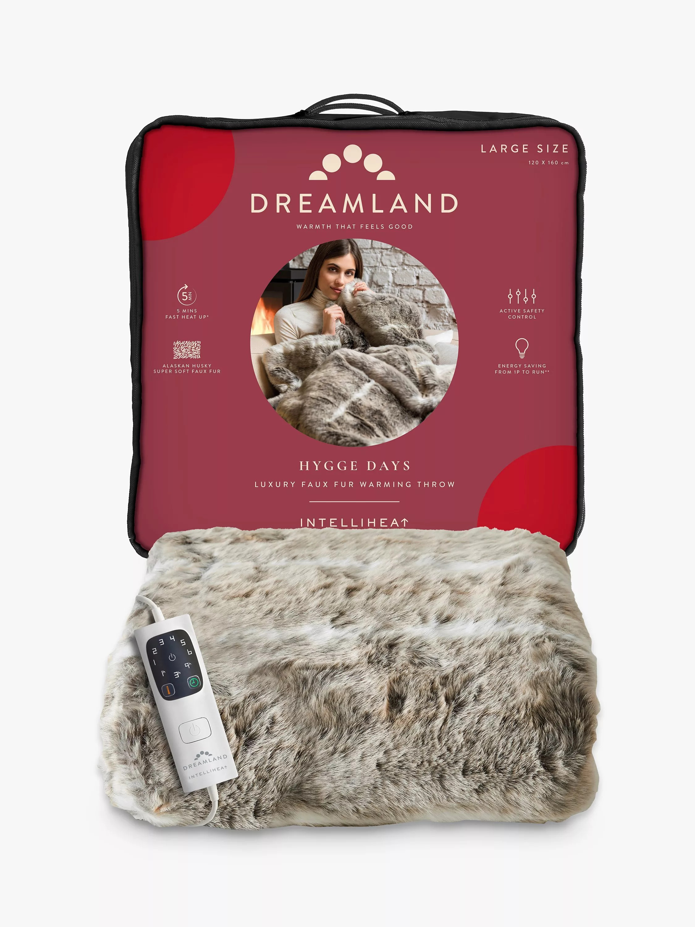 Dreamland Alaskan Husky Faux Fur Throw | John Lewis (UK)