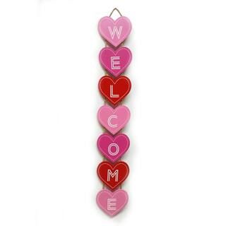 18" Pink & Red Valentine's Day Heart Welcome Wall Sign by Celebrate It™ | Michaels | Michaels Stores