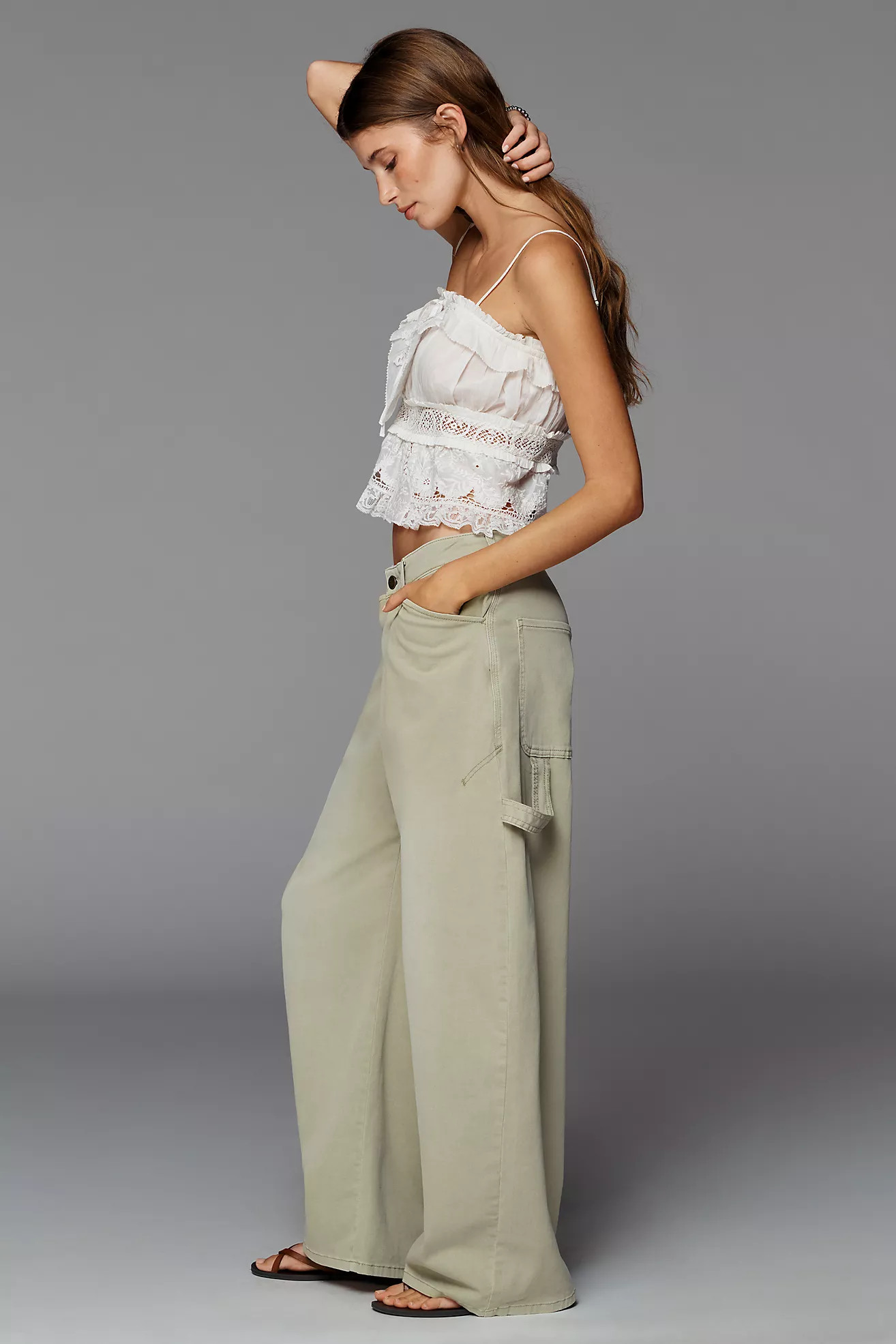 Kayden Chino High Rise Barrel Pants by Pilcro | Anthropologie (US)
