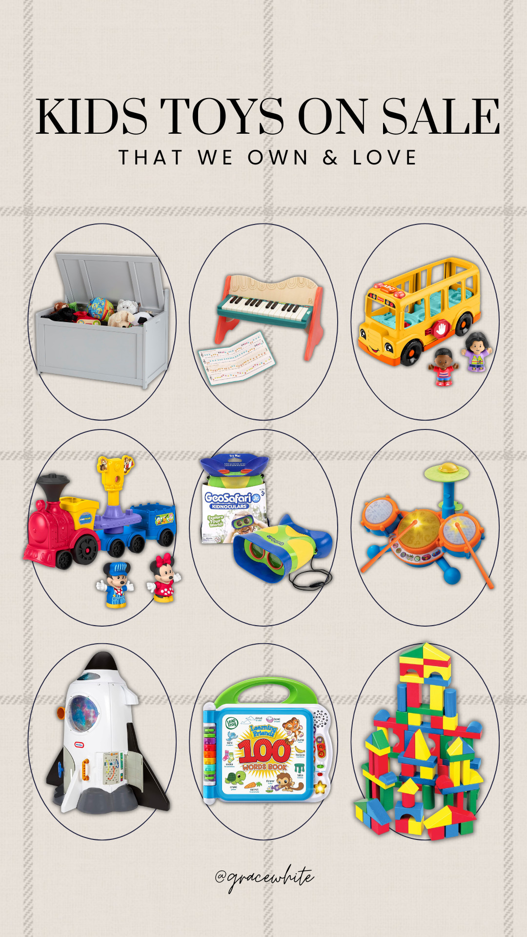 Rounded up some toys we just love! Great options on sale.

wood blocks, fisher price train, space rocket, kidnoculars, wooden piano, school bus, toy chest, drum set, 100 words book, toys on sale

#LTKmomlife #LTKHome #LTKKids