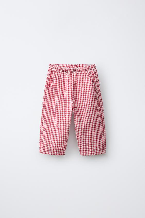 GINGHAM PLAID PANTS | Zara US