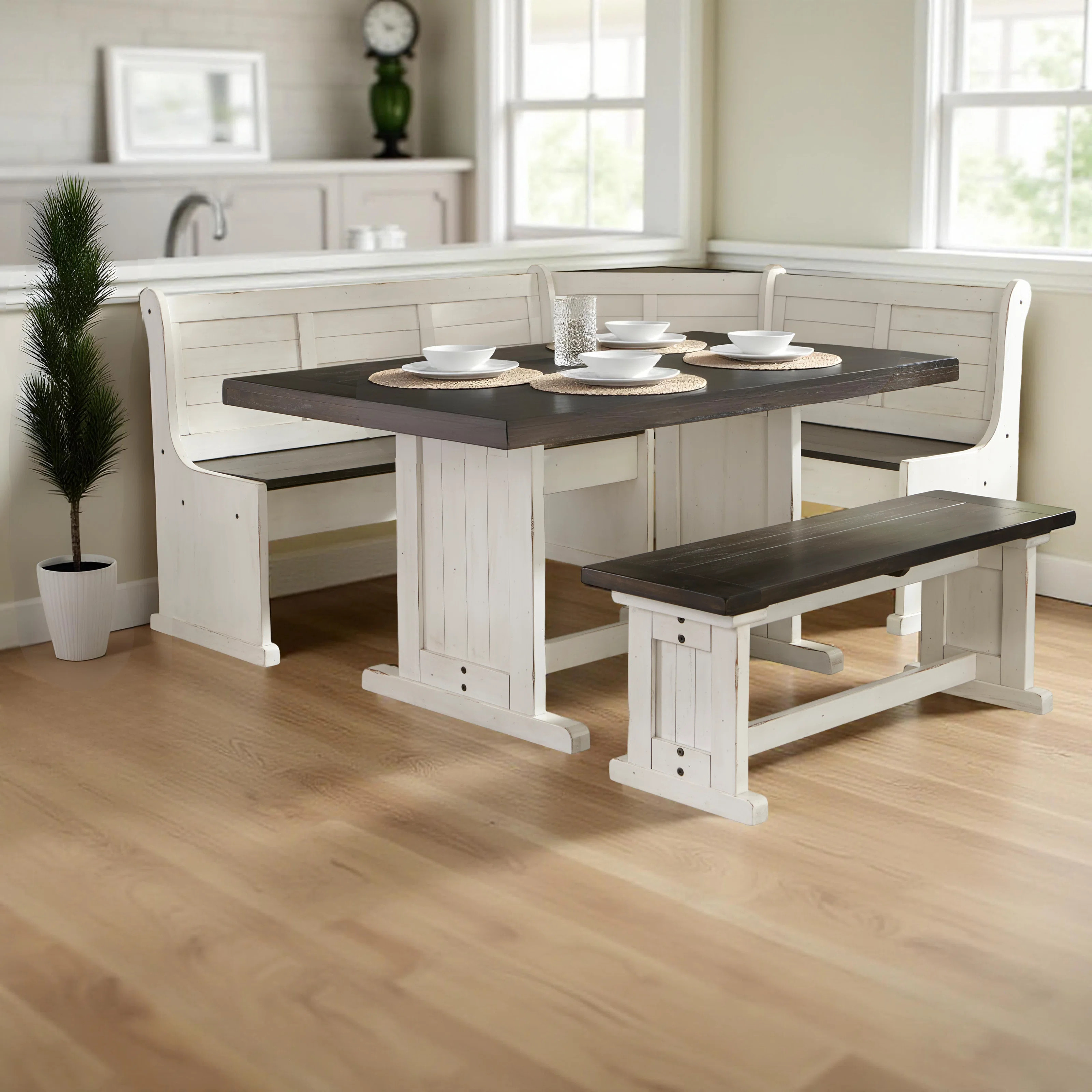 Villepinte 4 - Piece Solid Wood Breakfast Nook Dining Set | Wayfair North America