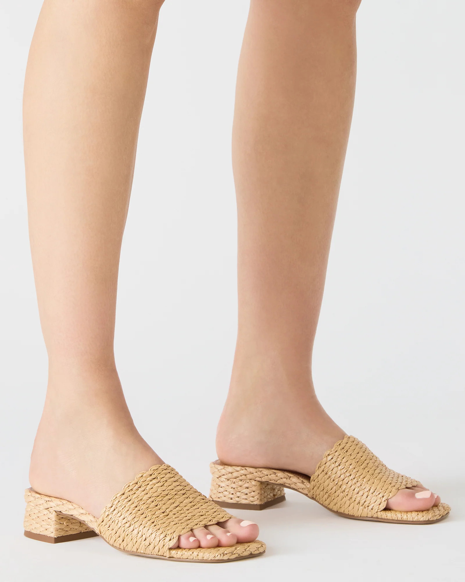 MONTGOMERY Raffia Square-Toe Slide Mule Women's Sandal | Steve Madden (US)