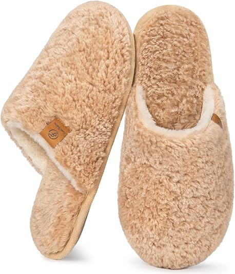 EverFoams Women's Fuzzy Slip-on Slippers Warm Cozy Soft Lightweight Memory Foam Indoor House Shoe... | Amazon (US)