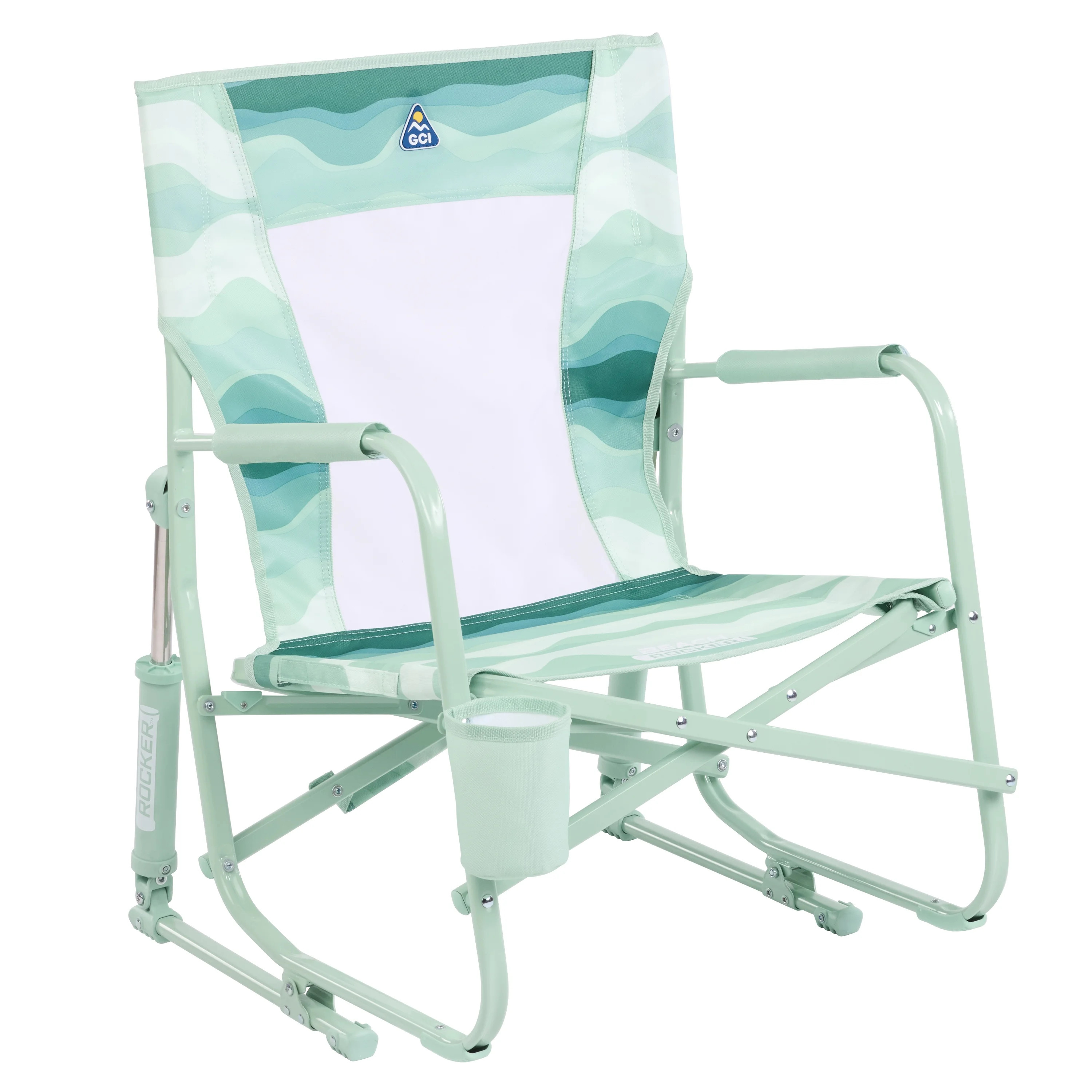 GCI Outdoor Beach Rocker Low Profile Foldable Rocking Chair, Wave Green | Walmart (US)