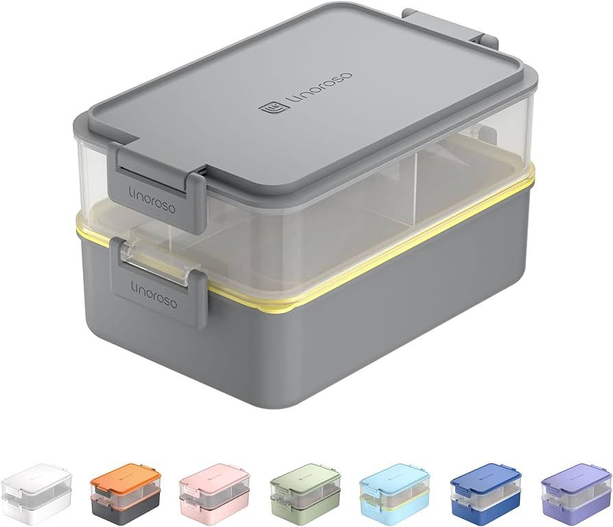 linoroso Stackable Bento Box Adult Lunch Box | Meet All You On-the-Go Needs for Food, Salad and S... | Amazon (US)