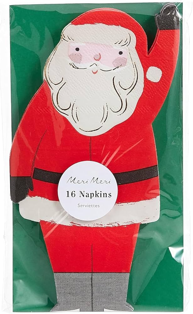 Meri Meri Christmas Paper Napkins (Pack of 16), Thick & Absorbent 3-Ply Paper, Shaped Christmas N... | Amazon (US)