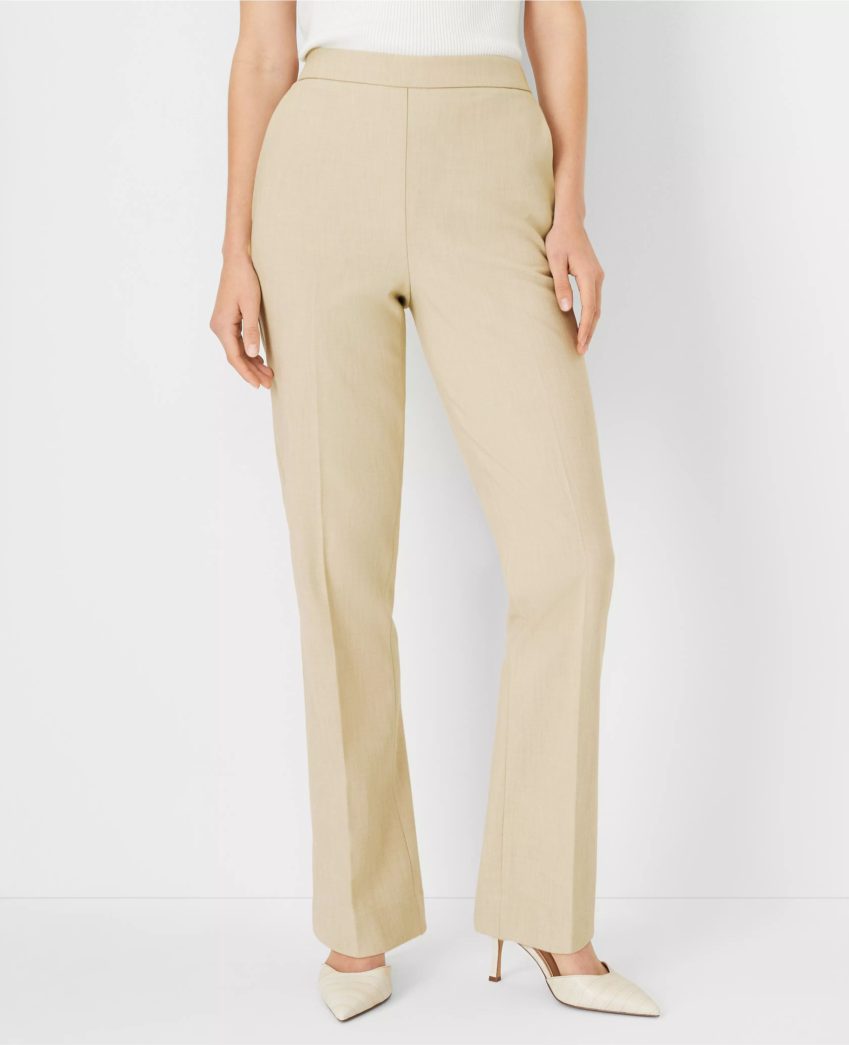 The Side Zip Straight Pant in Bi-Stretch - Curvy Fit | Ann Taylor (US)