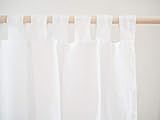 White tab top linen curtain panel. Linen drapes. Custom length | Amazon (US)