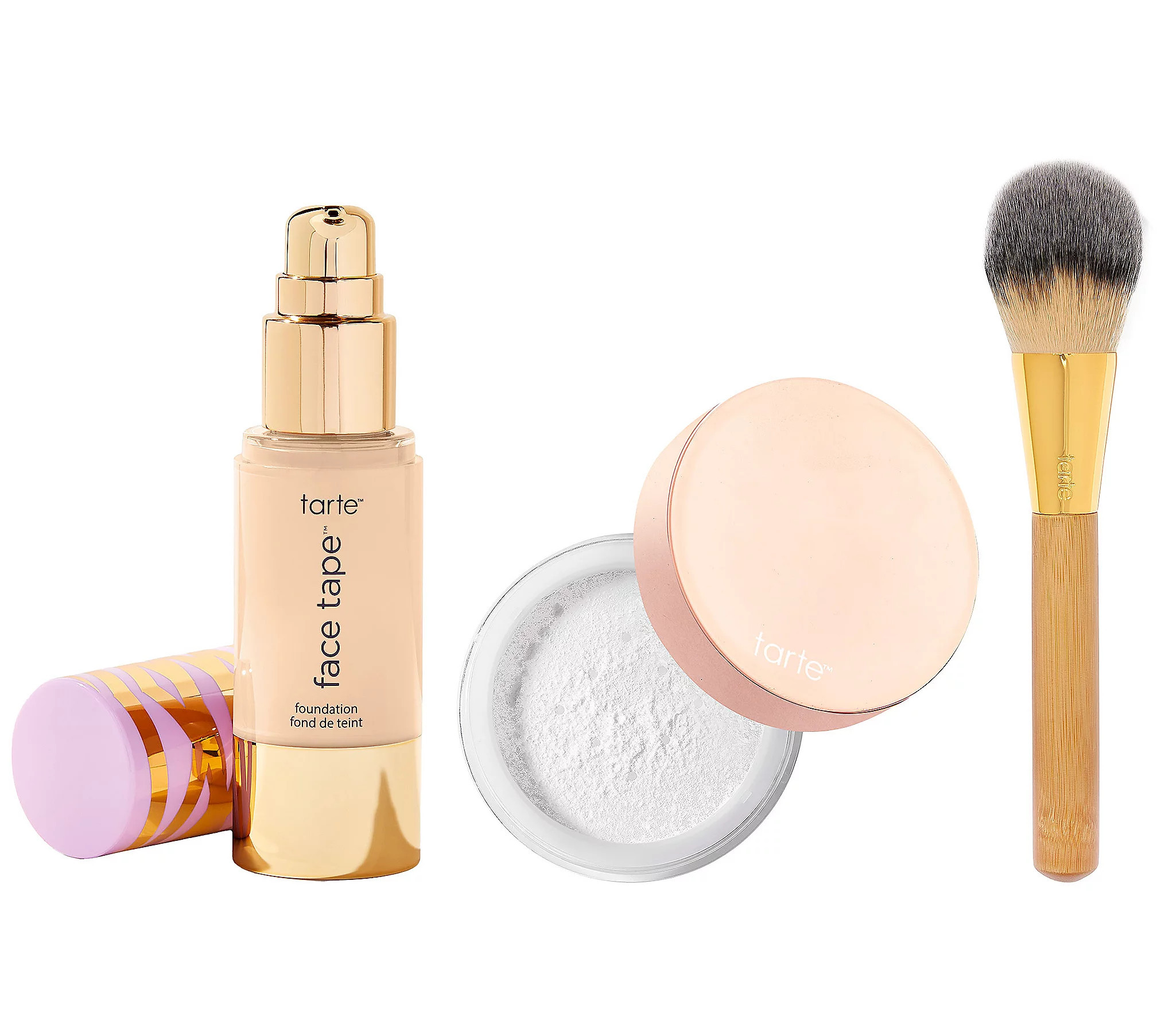 tarte Face Tape Foundation, Smooth Operator Powder & Brush | QVC
