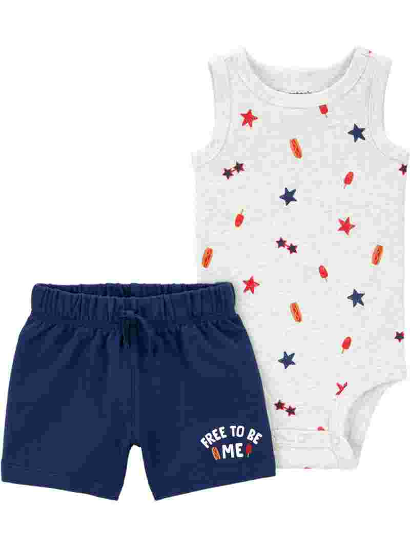Carter's Child of Mine Baby Boy Patriotic Outfit Set, 2-Piece, Sizes Newborn-12 Months | Walmart (US)