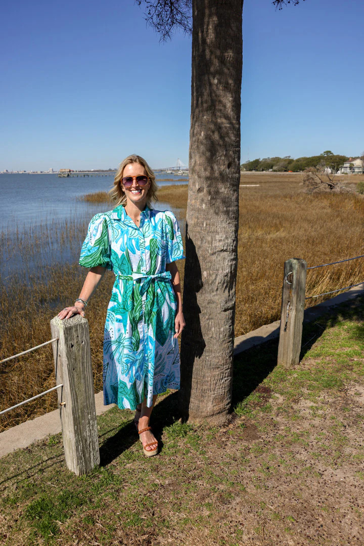 Boca Grande Dress by King + Pitt, Sea Garden print | Mimi Seabrook