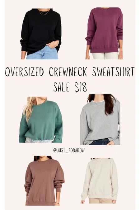 Oversized sweatshirt 
Crewneck 
Matching sweats 
On sale sweat suits 
#justaddabow

#LTKMostLoved #LTKover40 #LTKsalealert