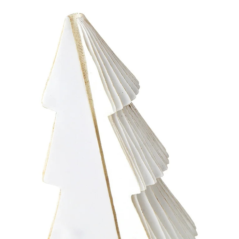 Paper Christmas Tree Tabletop Decorations, White, 3 Count, by Holiday Time | Walmart (US)