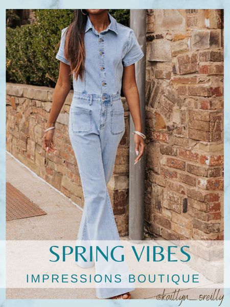 Spring outfits from the impressions boutique. This jumpsuit is so cute If you are looking for a nashville outfit check it out or vacation outfits too 

taylor swift concert , eras tour , vacation outfit , spring outfit , resort wear , nashville outfit , denim , jeans , easter , easter dress , vacation dress , mini dress , floral dress , baby shower , baby shower dress , easter outfit , festival , nashville outfits , swim , country concert , festival #LTKunder100 #LTKunder50 #LTKSeasonal #LTKstyletip #LTKFind #LTKbump #LTKcurves #LTKtravel 

