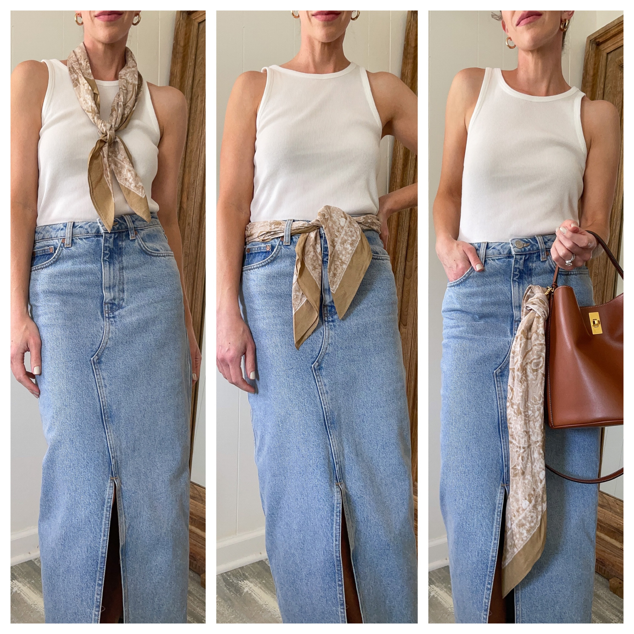 3 ways to wear this cotton scarf - such a chic accessory and under $15

Summer outfit ideas, denim skirt, neck scarf, style tips 

#LTKunder50 #LTKSeasonal #LTKstyletip
