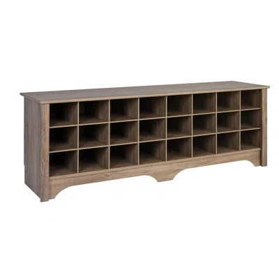 24 Pair Shoe Storage Cubby Bench, Drifted Gray | Wayfair North America
