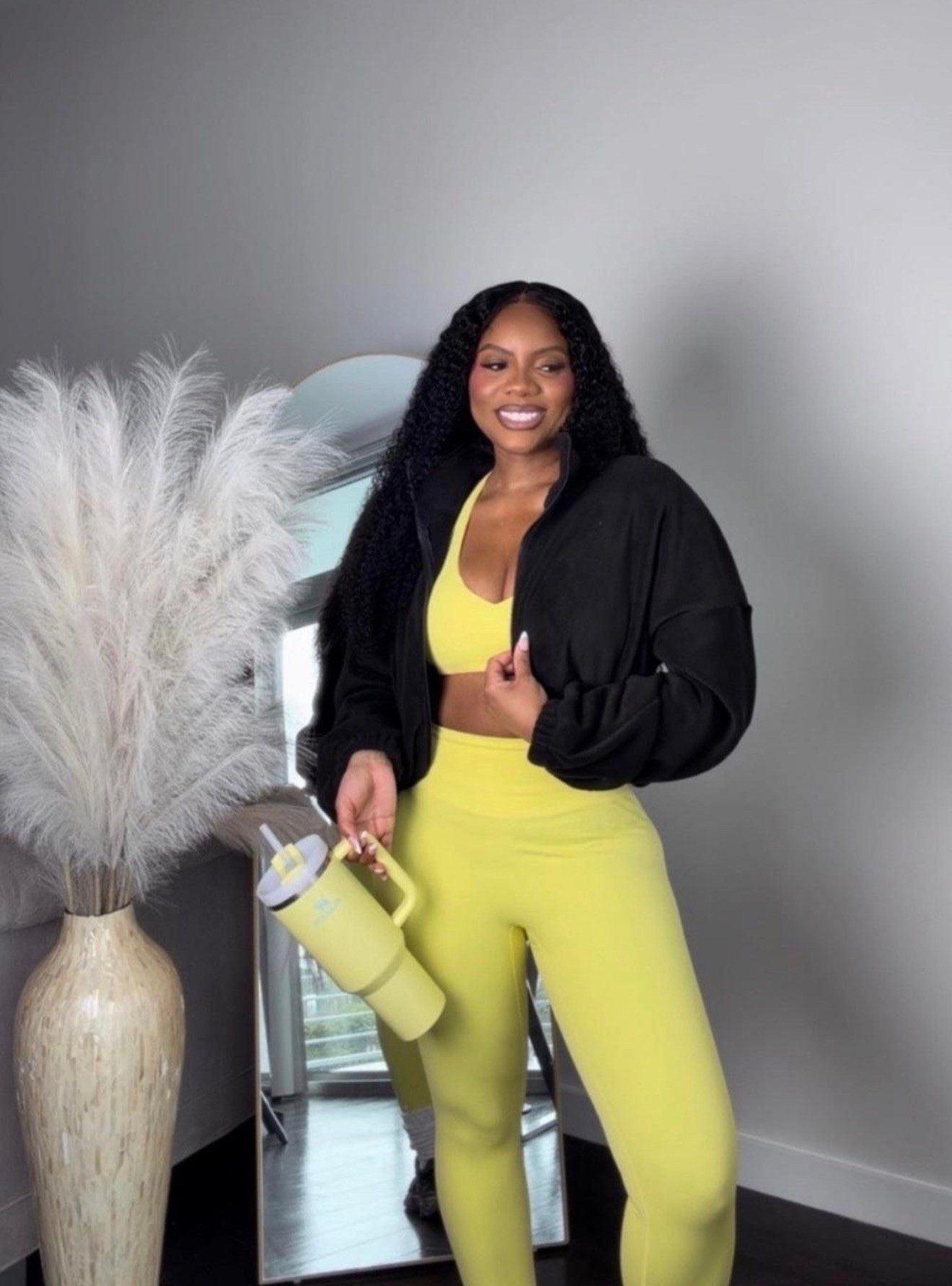 Here’s one in your conversational style:

If looking cute is part of the motivation, just say that. 💚 This lime set had me ready to book a Pilates class, take a hot girl walk, and grab a smoothie after. It’s buttery soft, hugs in all the right places, and the color is an instant mood booster. Safe to say she’s coming with me everywhere.

#WorkoutStyle #ActivewearFinds #AthleisureLook #FitnessFashion

#LTKootd