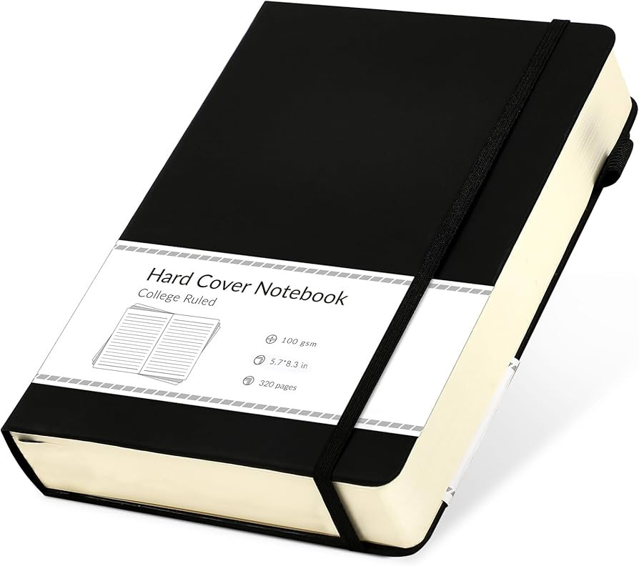 CAGIE Lined Journal Notebook, 320 Pages College Ruled Notebook, 100 Gsm Paper Thick Journal, A5 Hard | Amazon (US)