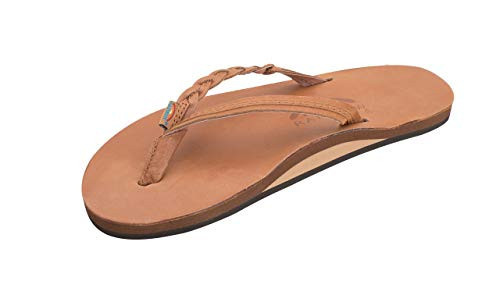 Rainbow Sandals Women’s Flirty Braidy Classic Leather w/Single Braided Strap, Tan/Brown, Ladies Medium / 6.5-7.5 B(M) US | Amazon (US)