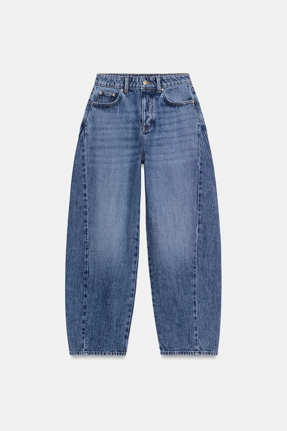 HIGH-WAIST - BARREL - SEAM DETAILHigh-waist jeans with a five-pocket design. Loose-fit leg that t... | Zara US