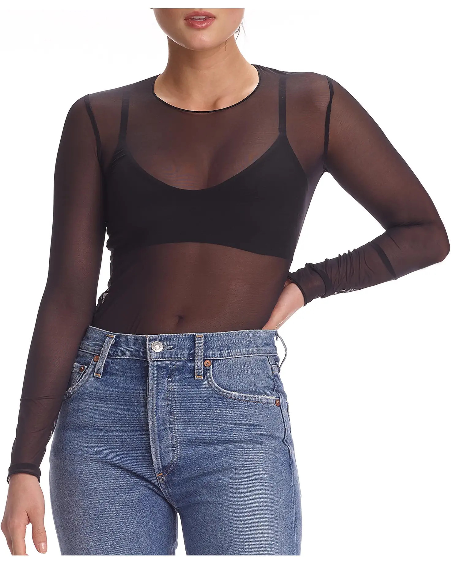 Women's Commando Chic Mesh Long Sleeve Tee TU115 | Zappos