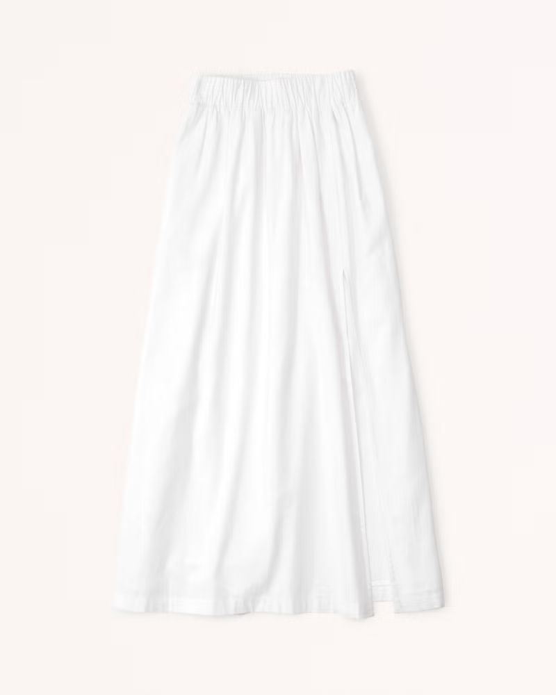 Linen-Blend High-Slit Maxi Skirt | Abercrombie & Fitch (US)