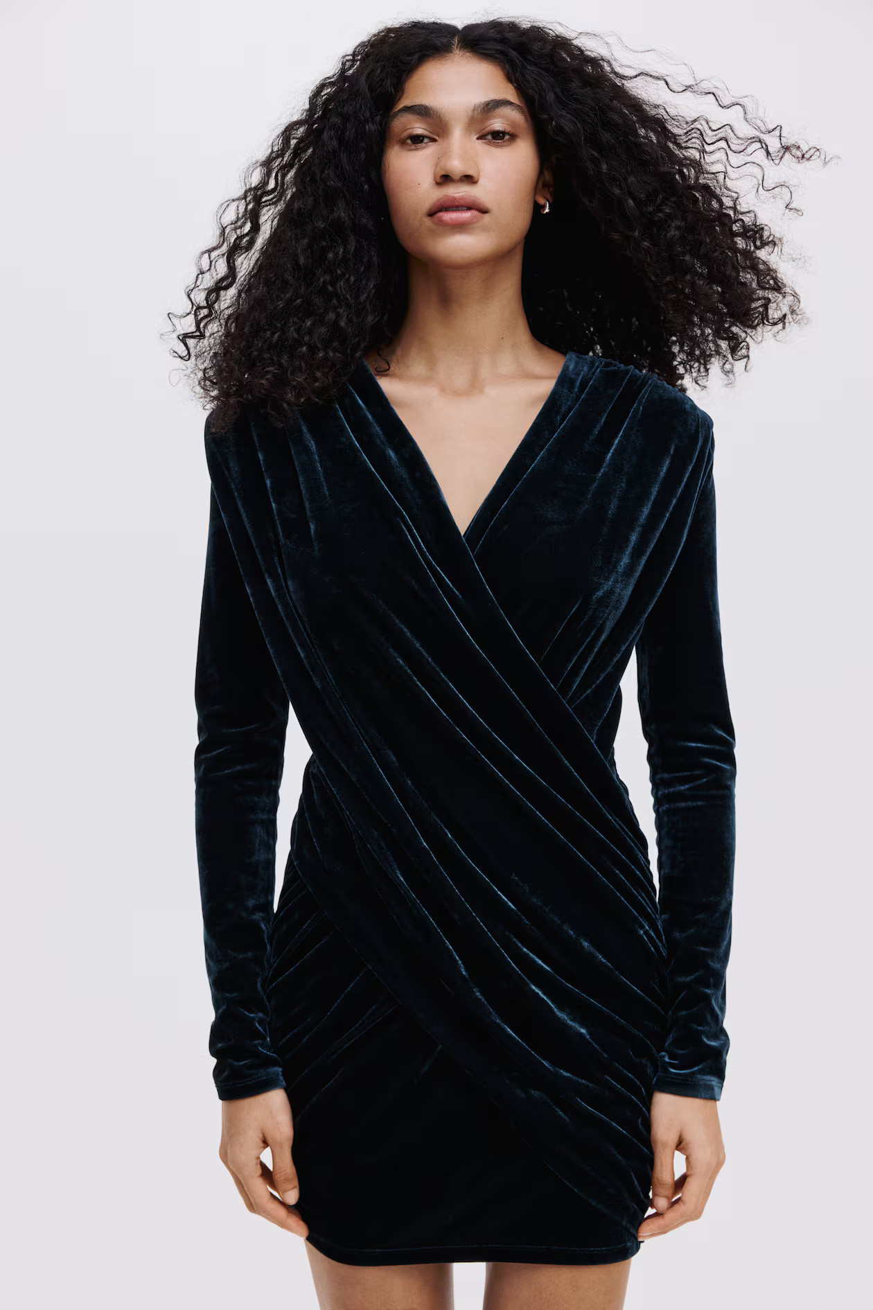 Draped Velour Mini Dress | H&M (US + CA)
