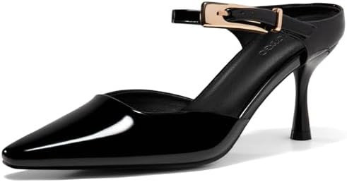 Coutgo Women's Pointed Toe Kitten Heel Mules | Amazon (US)