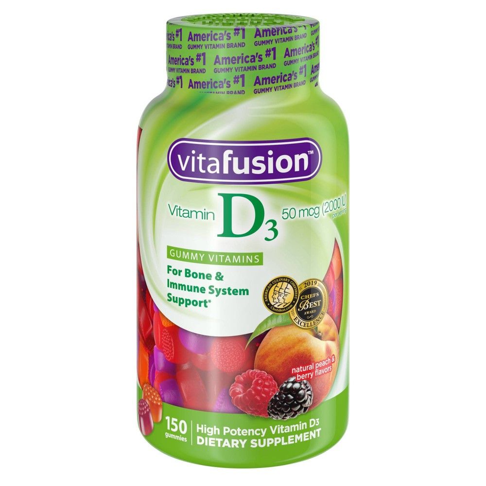Vitafusion Vitamin D3 Gummies - Peach, Blackberry & Strawberry - 150ct | Target