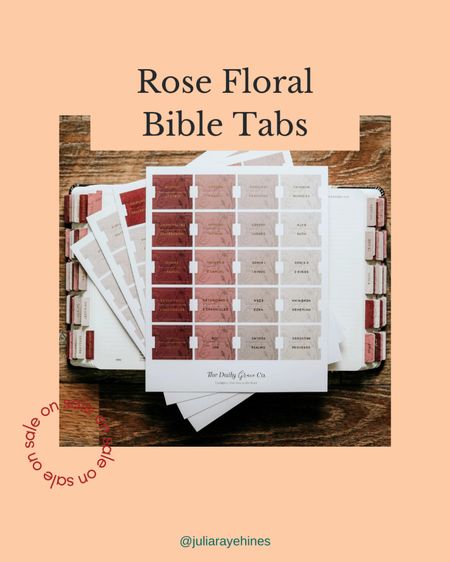 Rose Floral Bible Tabs ON SALE from The Daily Grace Co. ✨

The quality of these are perfect for handling my bible daily and I love that I can flip to the books so much easier.