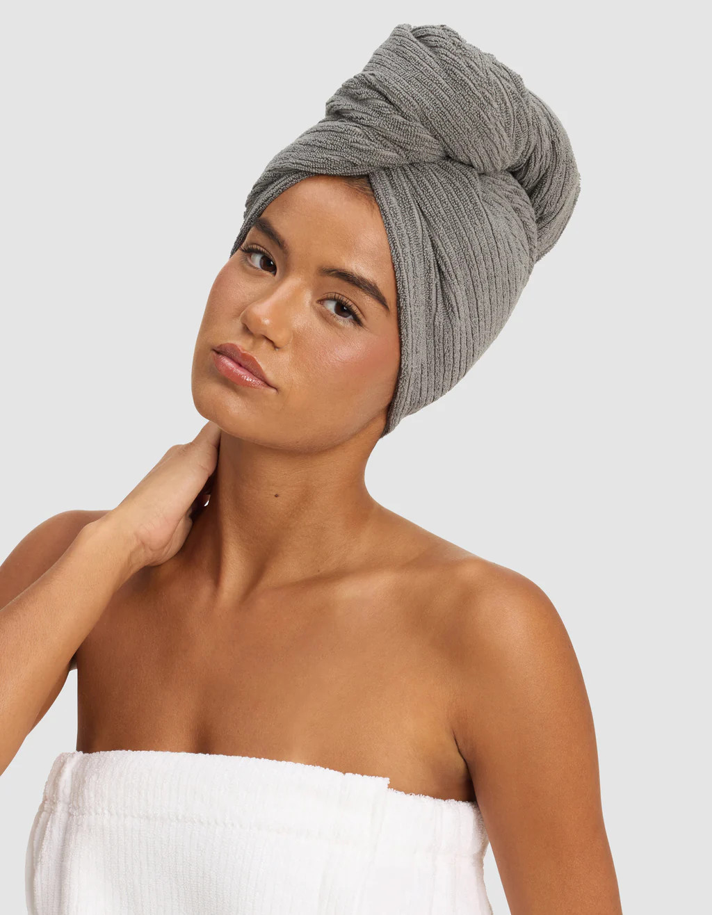 Ribbed Terry Hair Towel | Cozy Earth