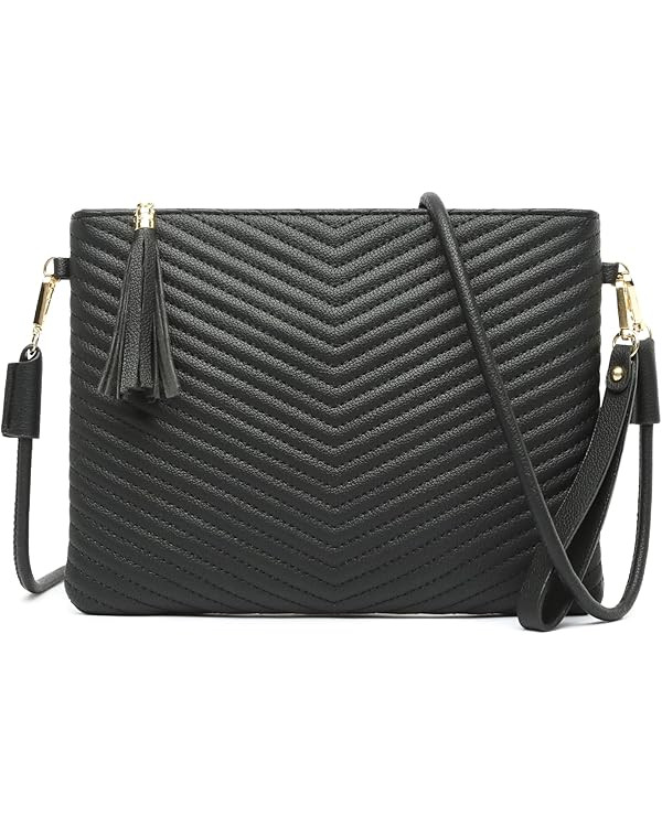 LYPULY Small Crossbody Bags for Women, Trendy Vegan Leather Shoulder Purses, Clutch Wallet with W... | Amazon (US)