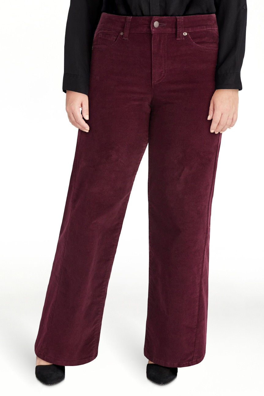 Time and Tru Women's Velvet Wide Leg Pants, 32" Inseam, Size 0-20 | Walmart (US)