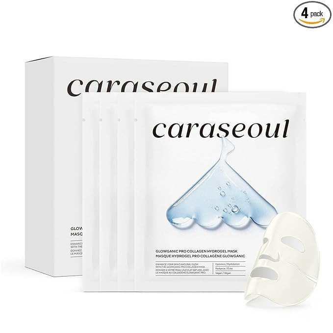 caraseoul Glowganic Pro Collagen Face Mask, Hydrogel Korean Face Mask with Niacinamide & Adenosin... | Amazon (US)