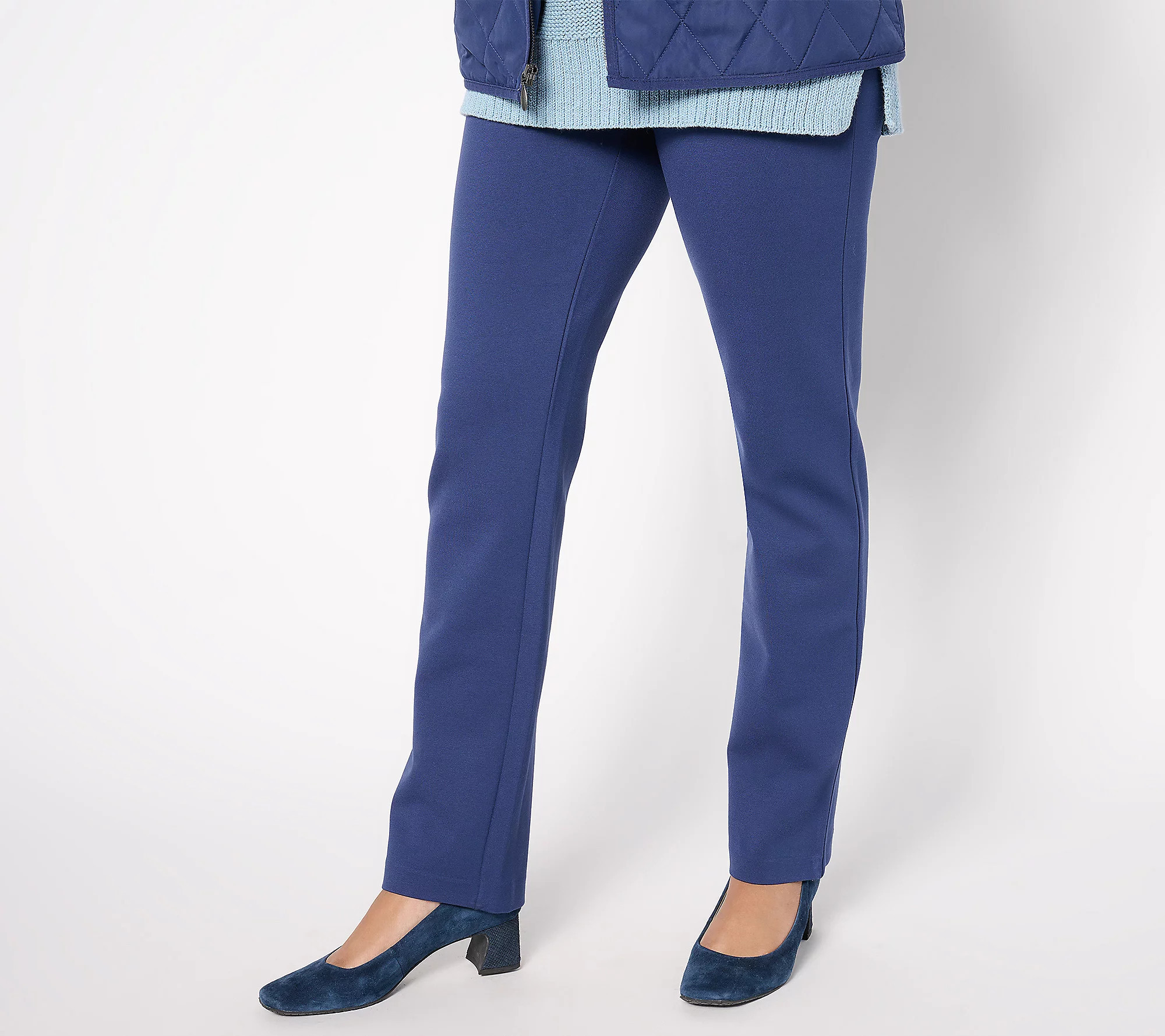 As Is Coldwater Creek Petite Ponte Slim Leg Pant | QVC