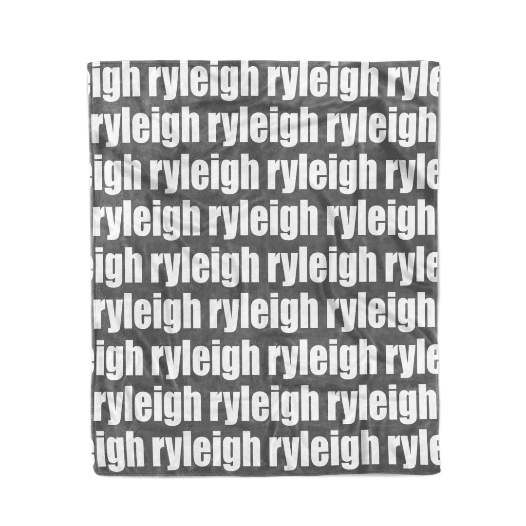 PERSONALIZED NAME BLANKET - BOLD FONT - DARK GRAY | Highway 3